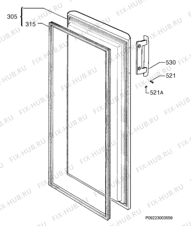 Взрыв-схема холодильника Electrolux EUC1523 - Схема узла Door 003